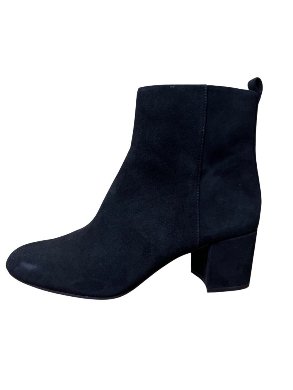 Gianni Bini Jaydenn Black Suede Ankle Boots Block Heel Side Zipper Size 9